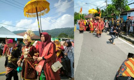 Arakan pengantin adat Lampung Saibatin di Sebarus, Liwa, Lampung Barat. | Eka Fendiaspara