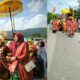 Arakan pengantin adat Lampung Saibatin di Sebarus, Liwa, Lampung Barat. | Eka Fendiaspara